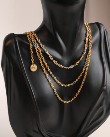 Hálsmen "þrjár keðjur" úr stáli