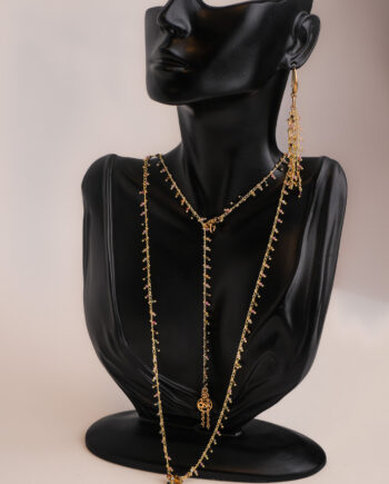 Fínlegar orkusteinakeðjur "Túrmalín"  18k gullhúð