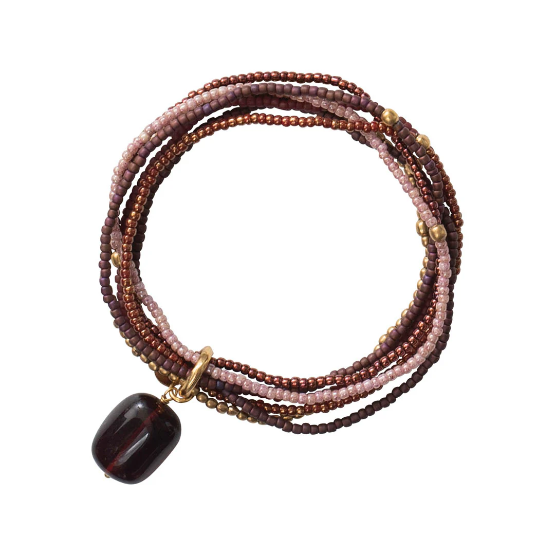 Armband - Nirmala Garnet Gold Colored