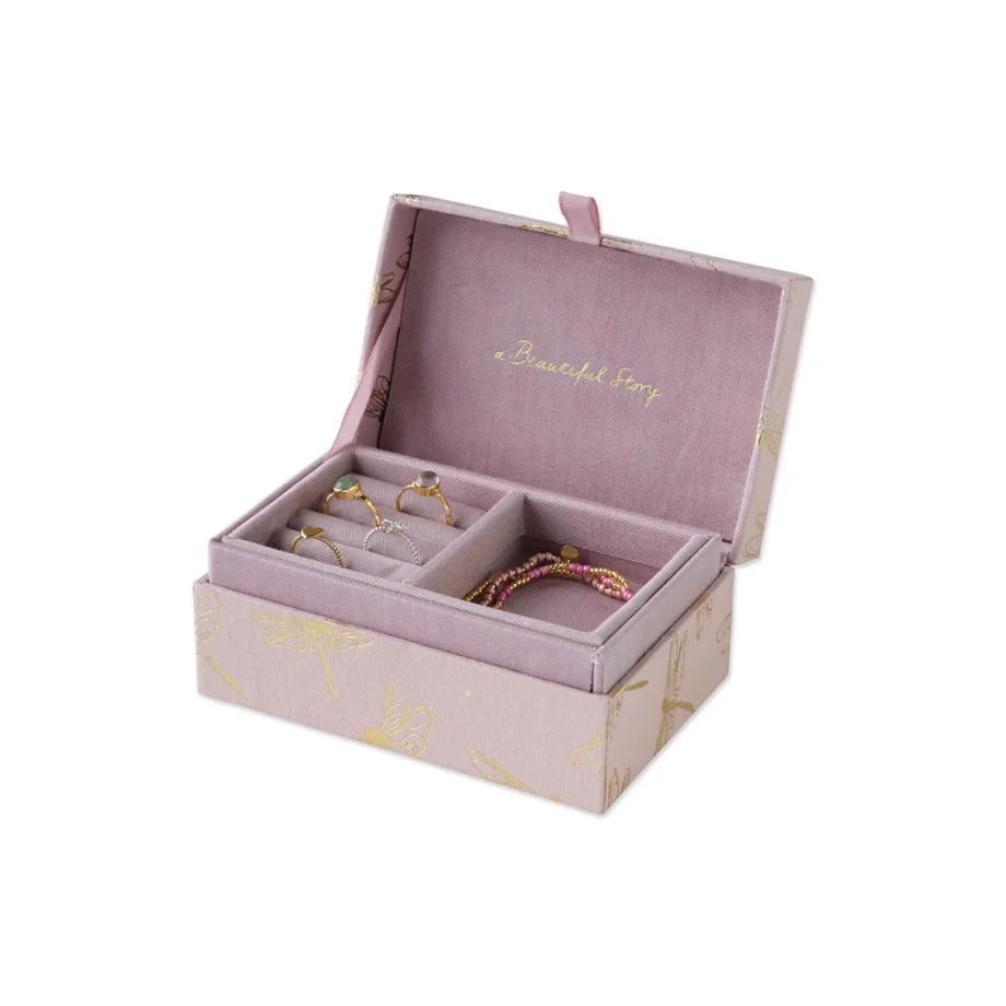 Skartgripabox/Jewelry box with ring inlay, Dragonfly