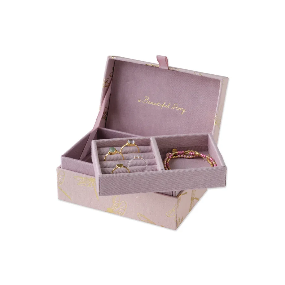 Skartgripabox/Jewelry box with ring inlay, Dragonfly