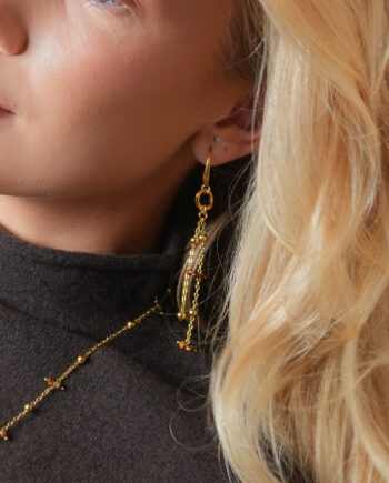 Eyrnalokkar orkusteinakeðjur tígrisauga