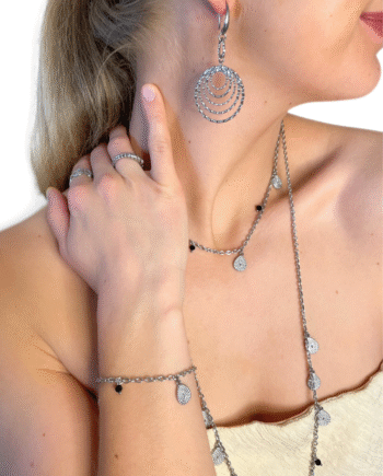 Fimm hringir eyrnalokkar 18k gullhúðað stál