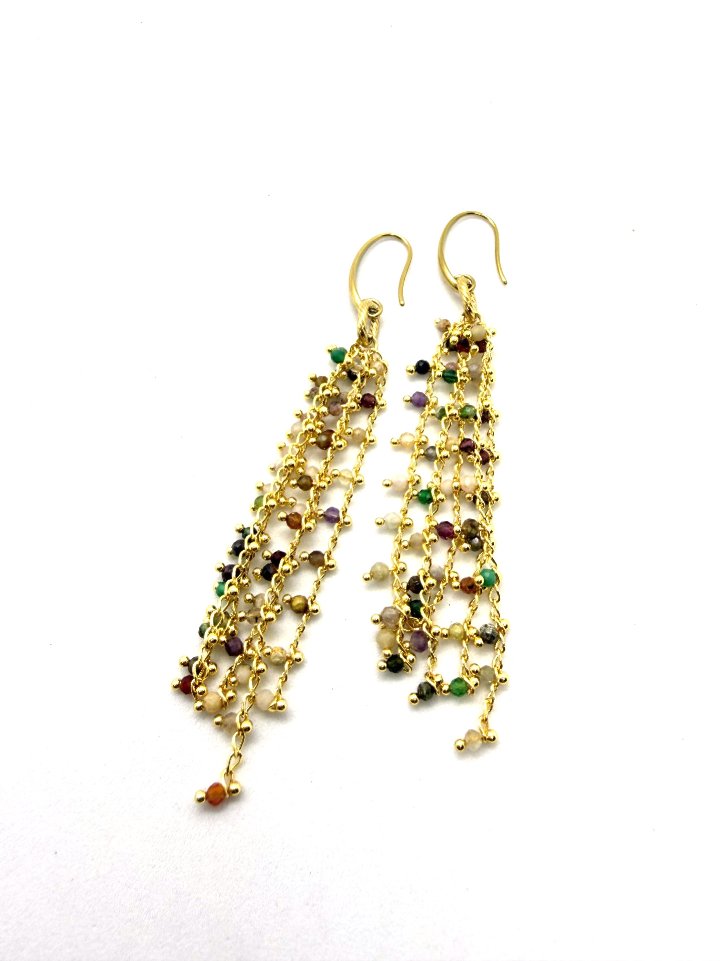 Eyrnalokkar orkusteinakeðjur túrmalín